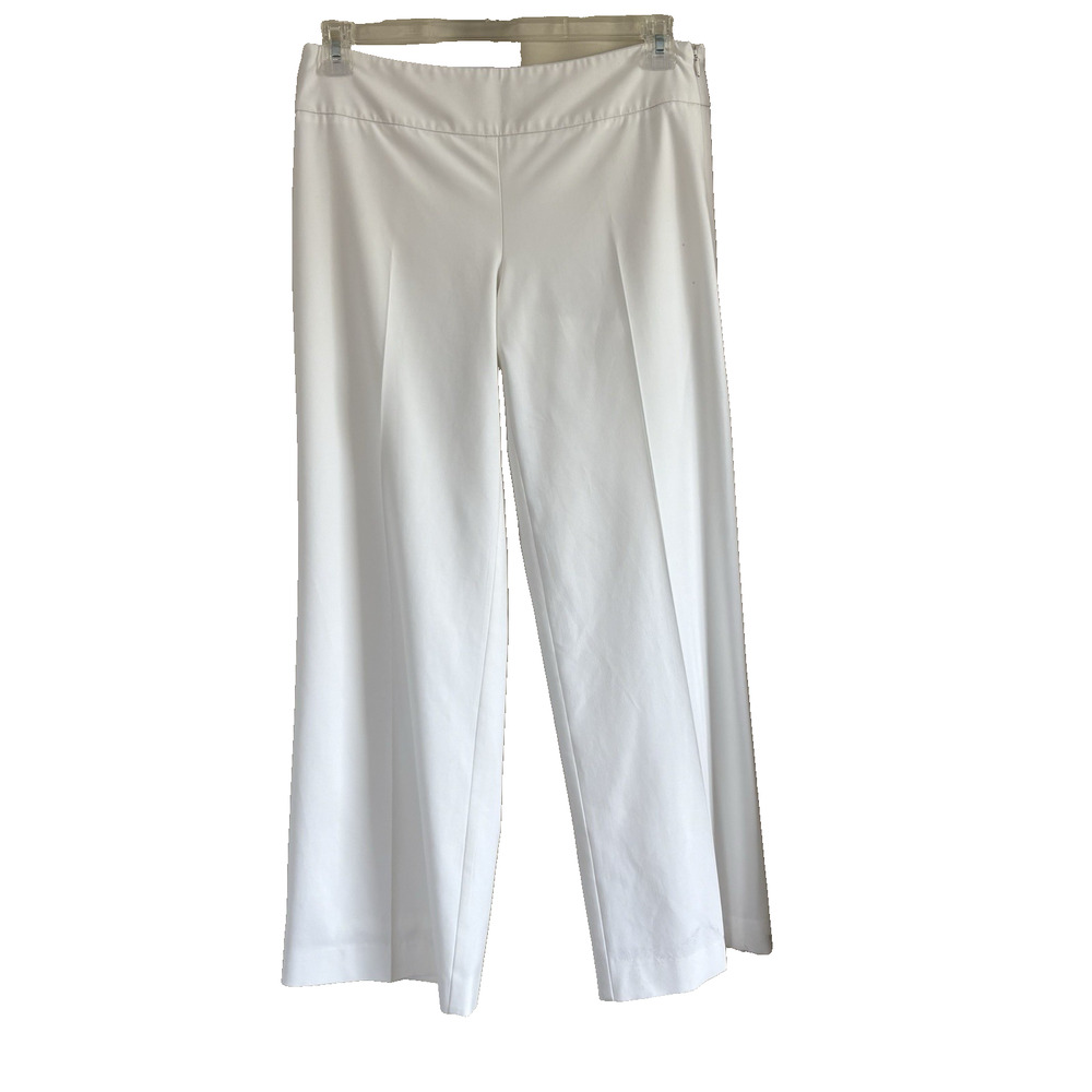 Trina Turk Women’s Sz 8 Winter White Wide Leg Dress Pants Beachy Coastal Travel